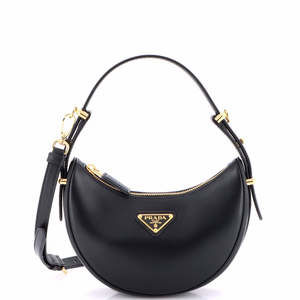 Prada Small Arque Half Moon Hobo Leather